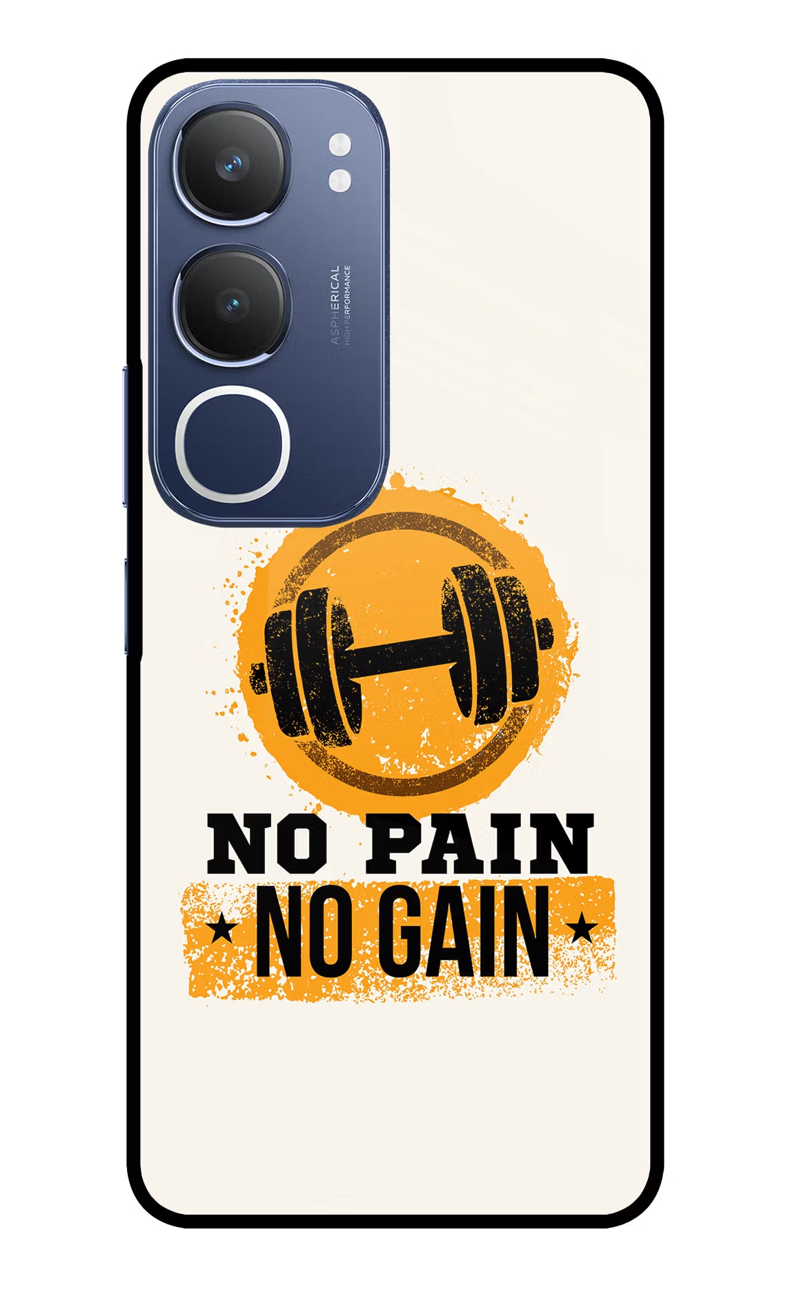No Pain No Gain Vivo Y29 5G Glass Case Back Cover by Casekaro