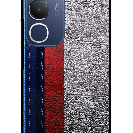 BMW Stripes Vivo Y29 5G Glass Case Back Cover by Casekaro