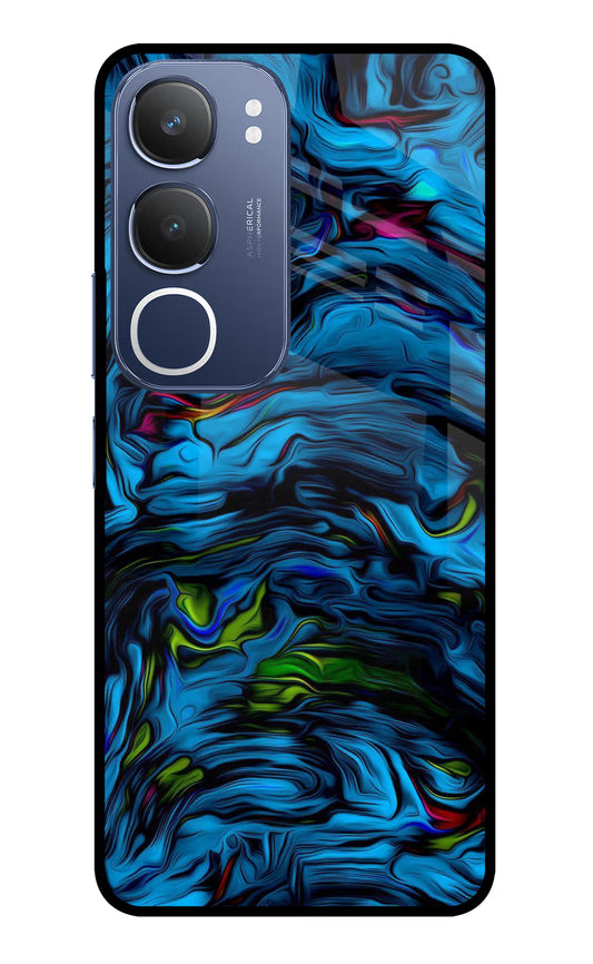 Dark Blue Abstract Vivo Y29 5G Glass Case