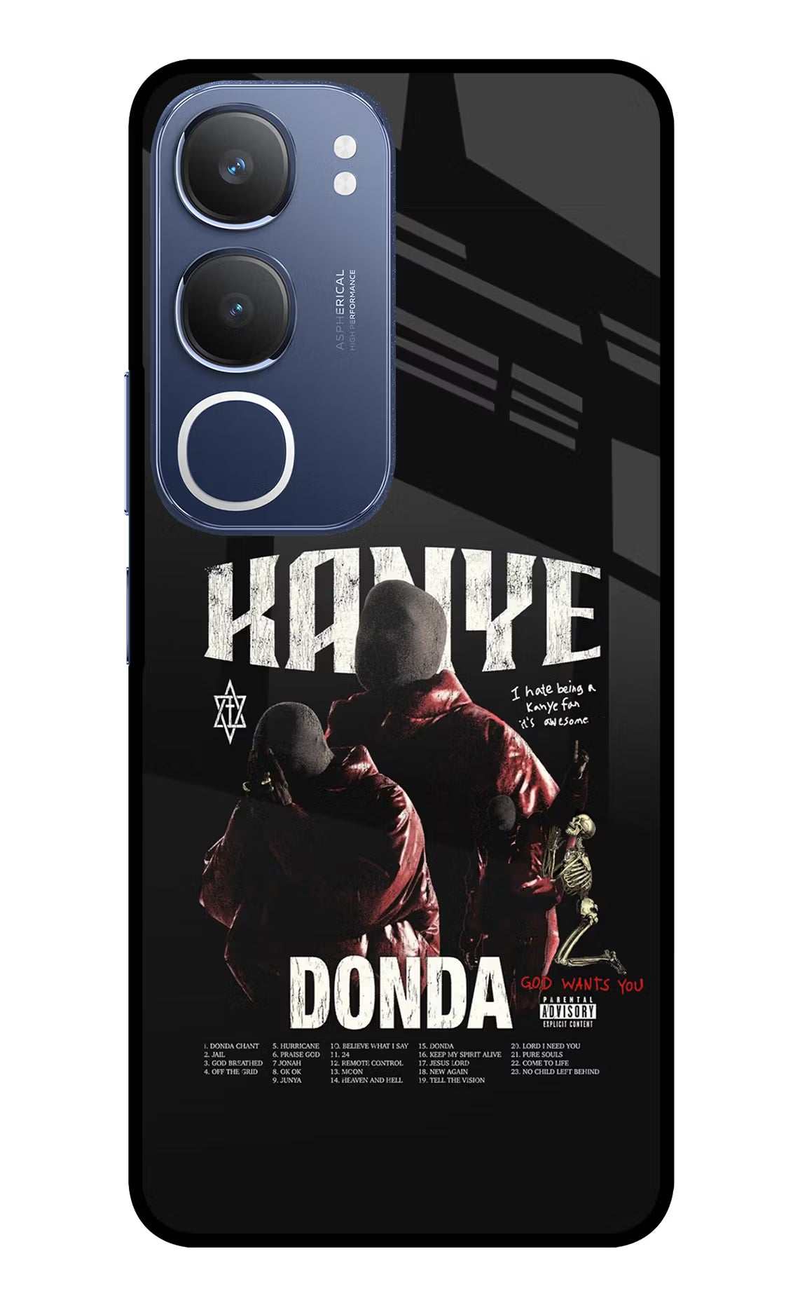 Donda Kanye West Vivo Y29 5G Glass Case Back Cover by Casekaro