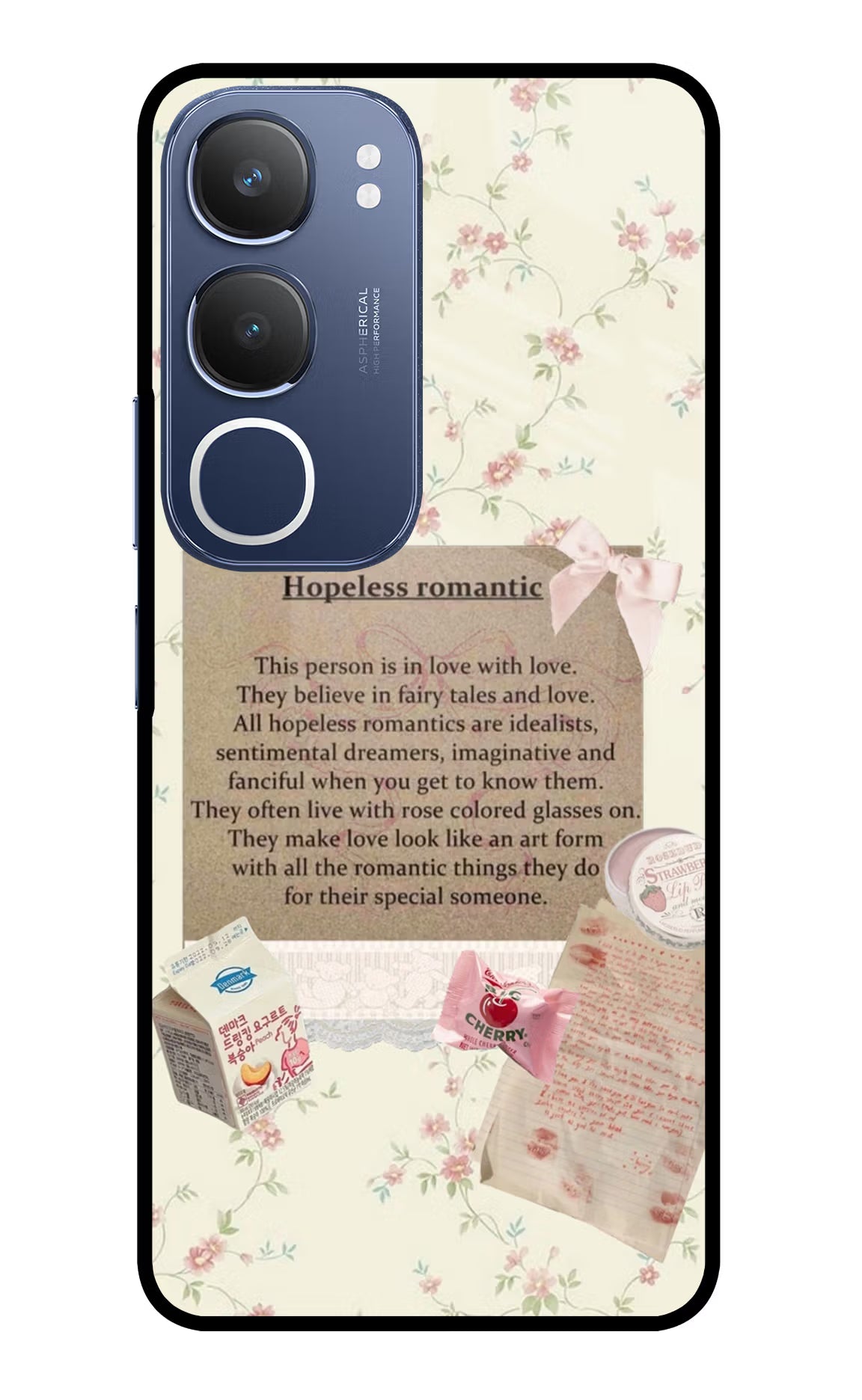 Hopeless Romantic Vivo Y29 5G Glass Case Back Cover by Casekaro