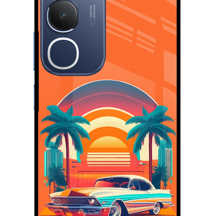 Palm Drive 80s Vivo Y29 5G Glass Case