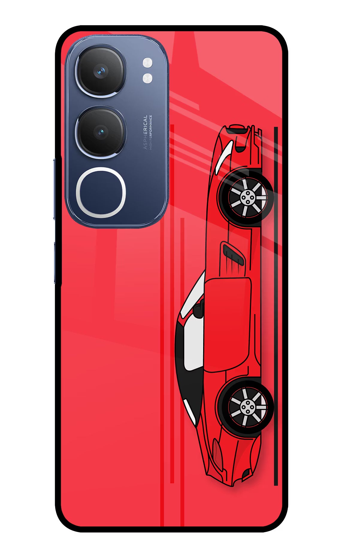 Red Velocity Vivo Y29 5G Glass Case Back Cover by Casekaro