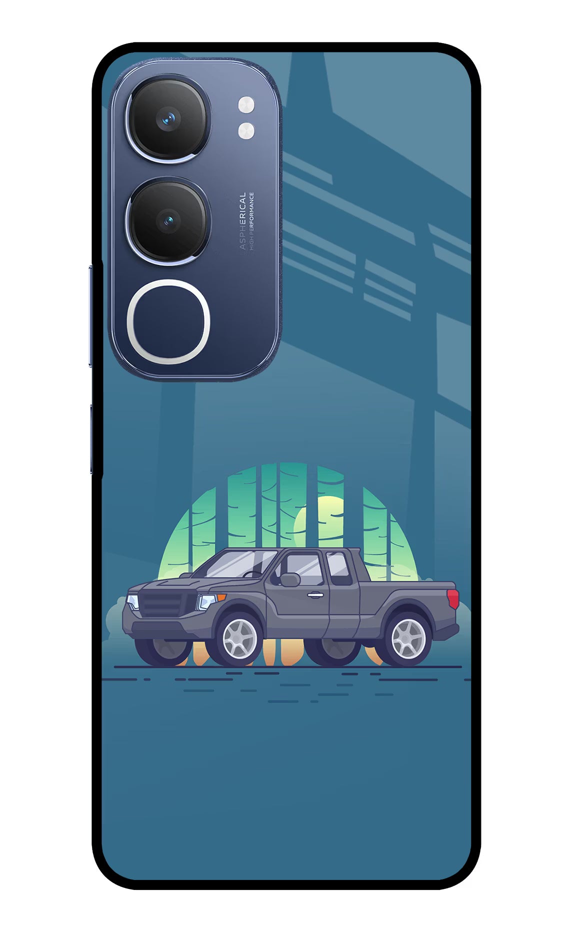 Retro Garage Vibe Vivo Y29 5G Glass Case Back Cover by Casekaro