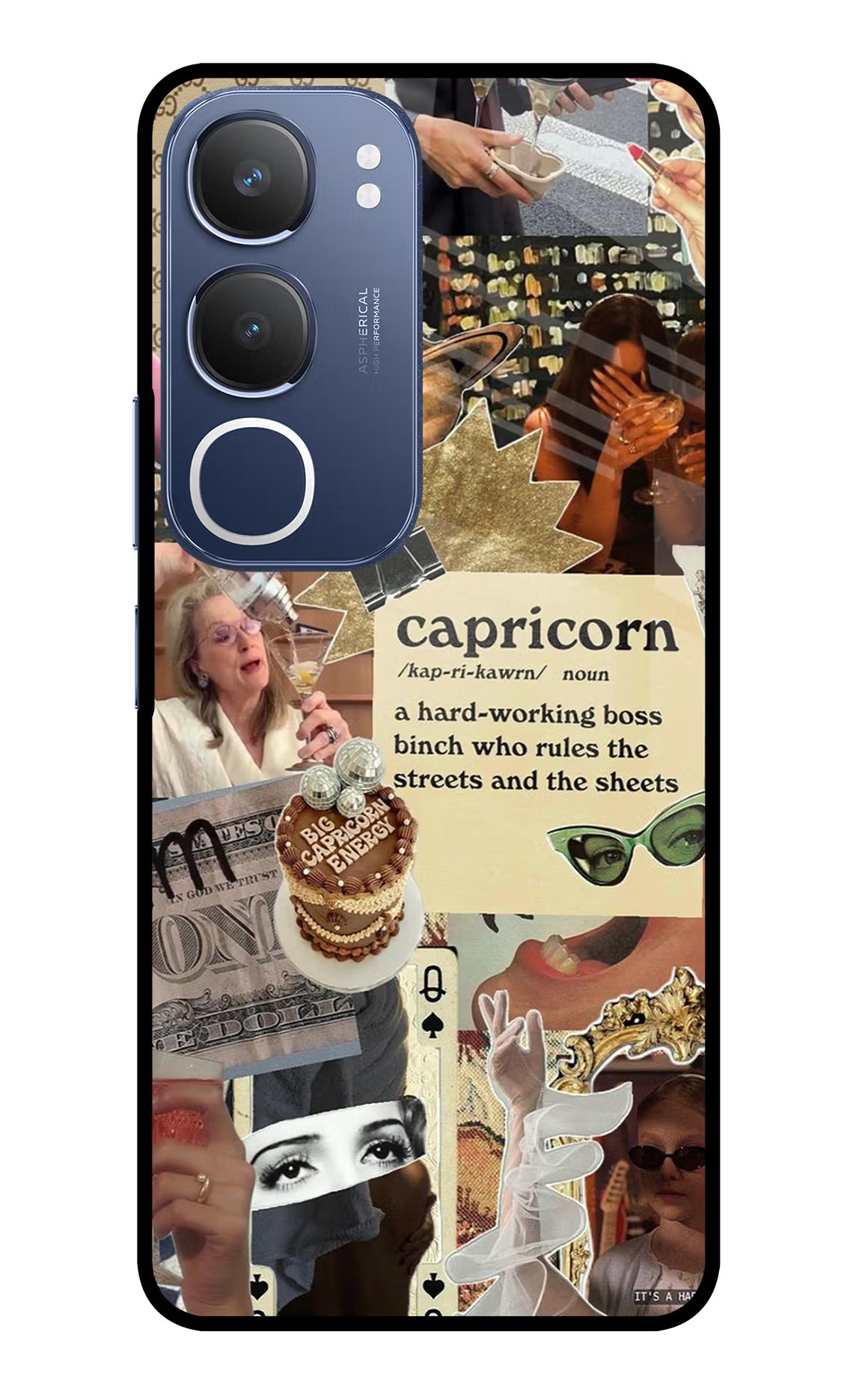 Capricorn Zodiac Vivo Y29 5G Glass Case Back Cover by Casekaro