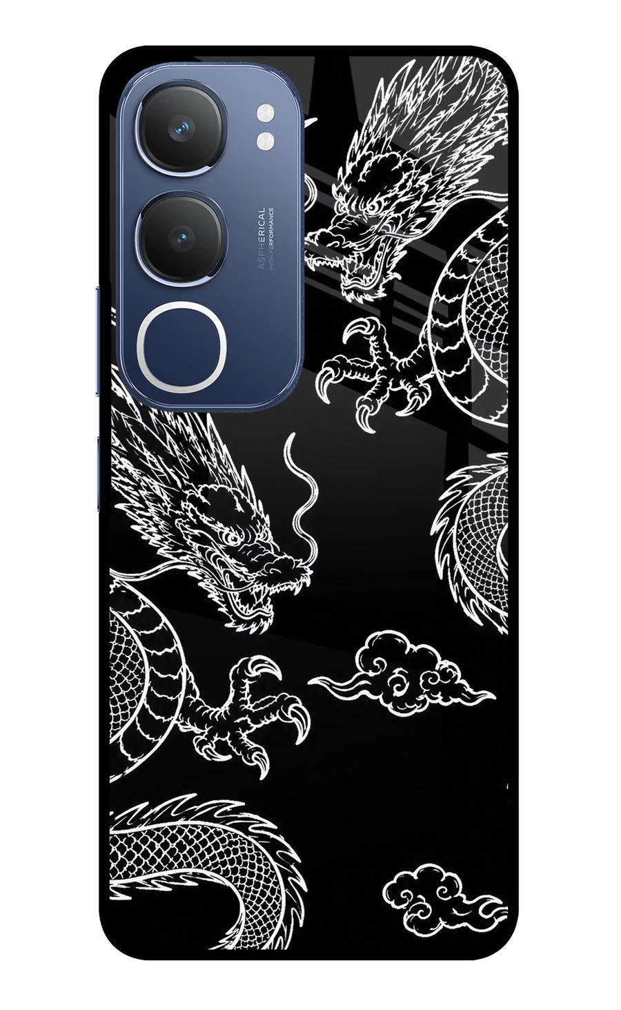 Twin Dragons Vivo Y29 5G Back Cover, Glass case