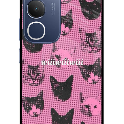 Pink Cats Vivo Y29 5G Glass Case