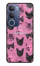 Pink Cats Vivo Y29 5G Glass Case
