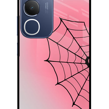 Pink Web Vivo Y29 5G Glass Case