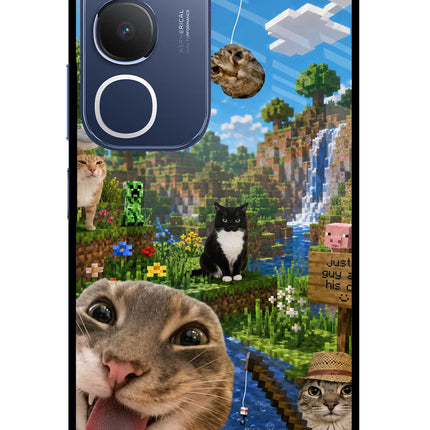 Minecraft Cat Chaos Vivo Y29 5G Glass Case