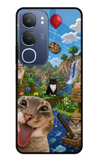 Minecraft Cat Chaos Vivo Y29 5G Glass Case