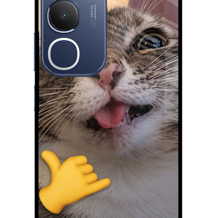 Silly Cat Call Vivo Y29 5G Glass Case
