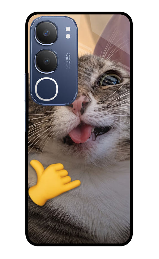 Silly Cat Call Vivo Y29 5G Glass Case