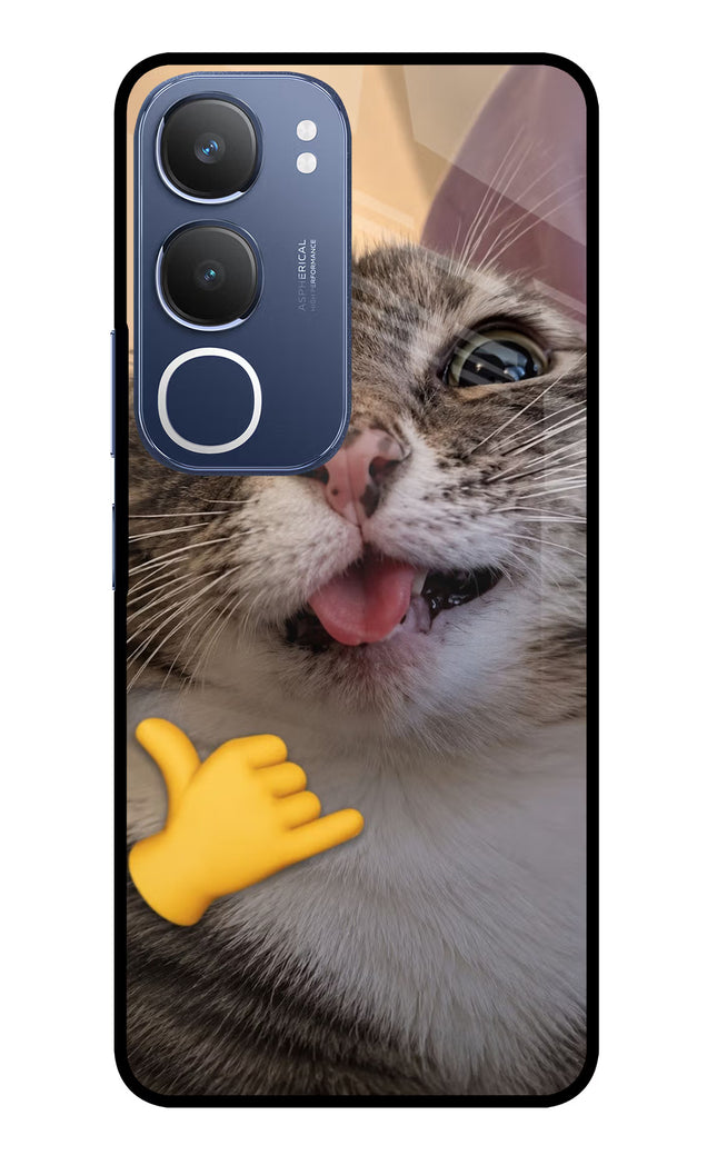 Silly Cat Call Vivo Y29 5G Glass Case