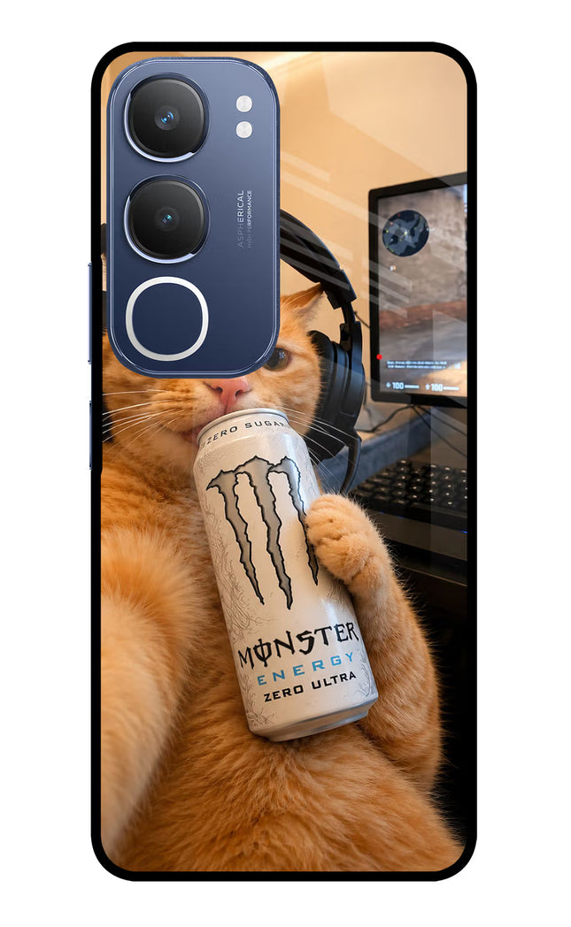 Gamer Cat Energy Vivo Y29 5G Glass Case