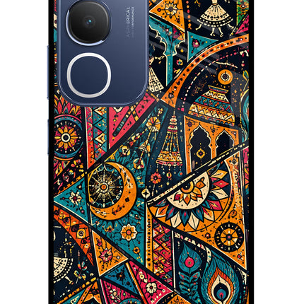 Folk Print Vivo Y29 5G Glass Case