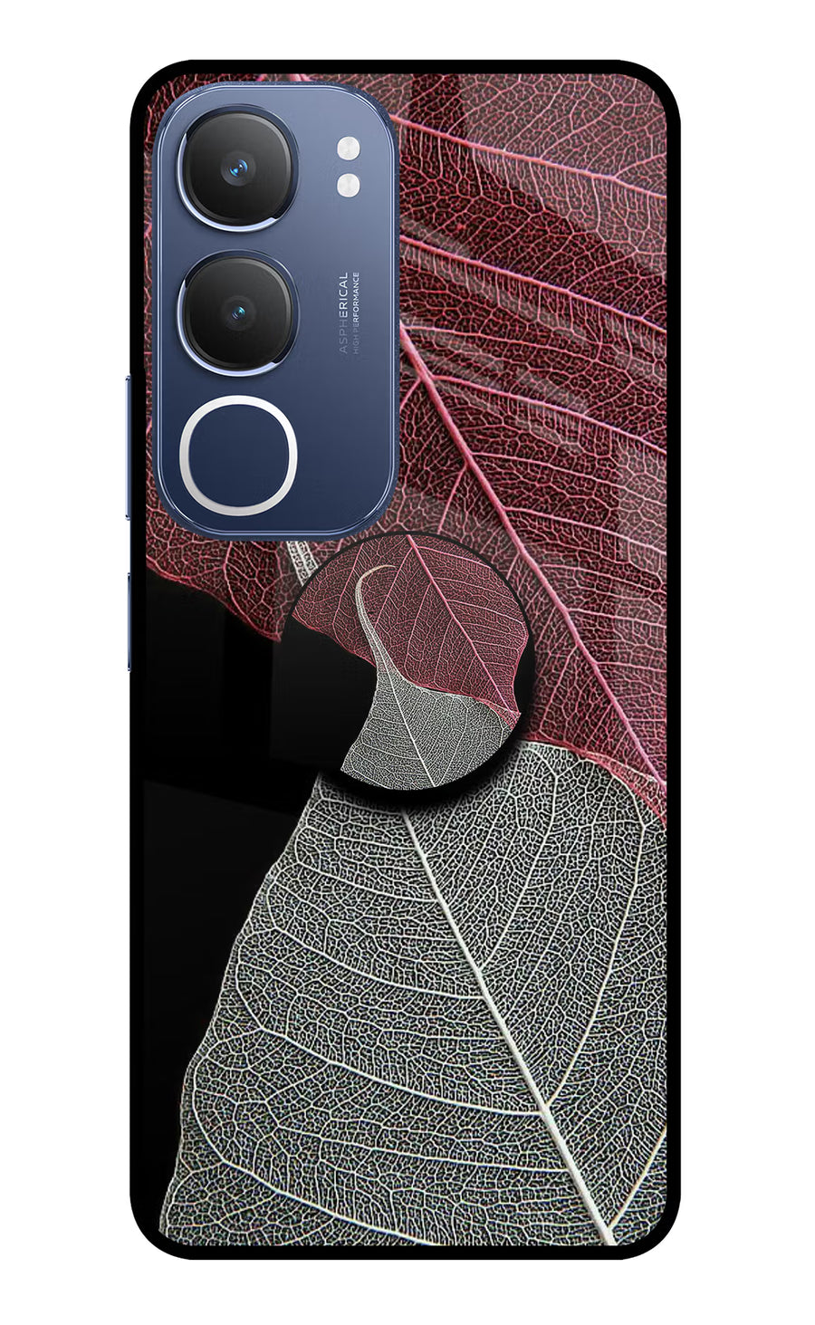 Leaf Pattern Vivo Y29 5G Pop Case, Glass case
