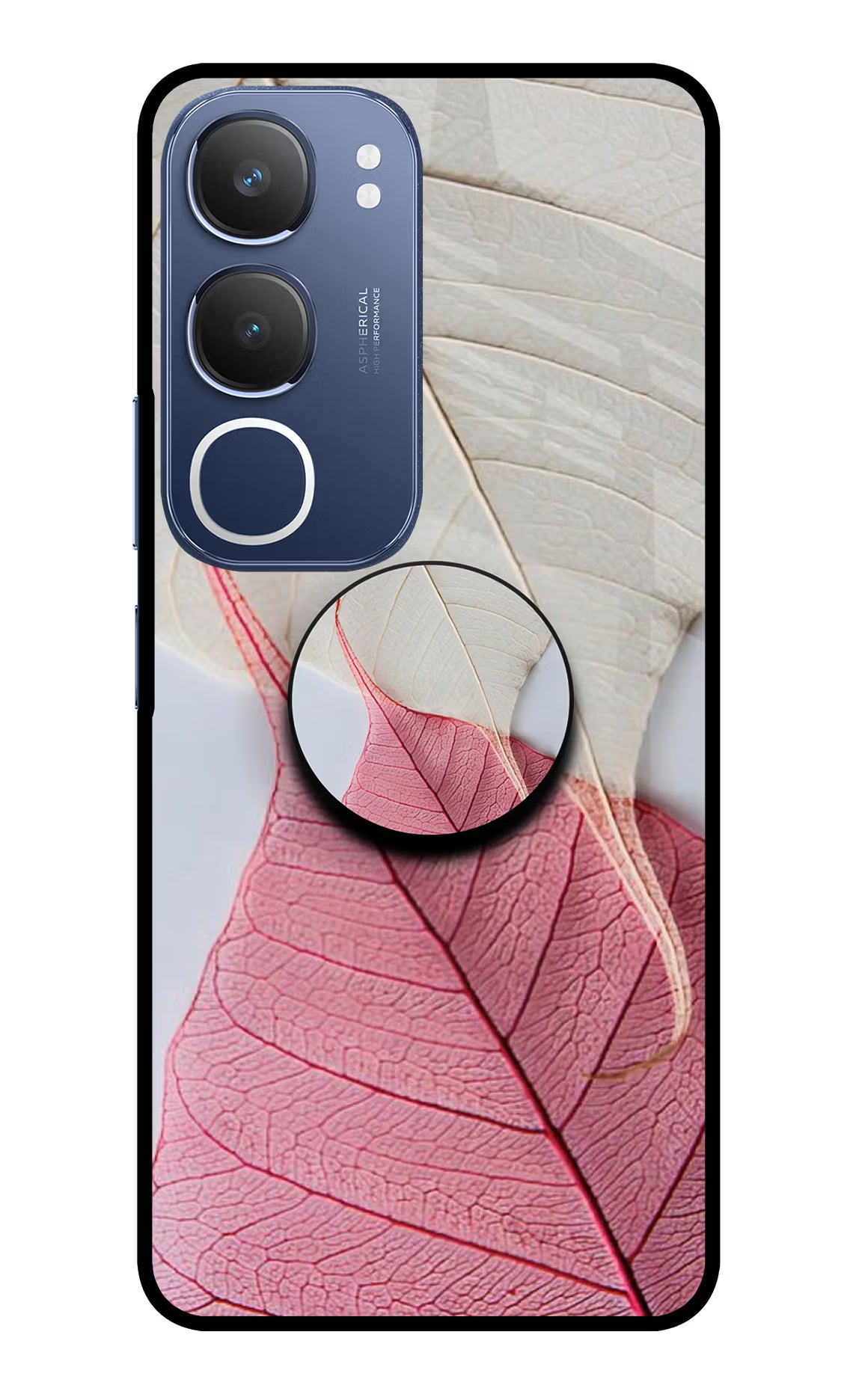 White Pink Leaf Vivo Y29 5G Pop Case by Casekaro