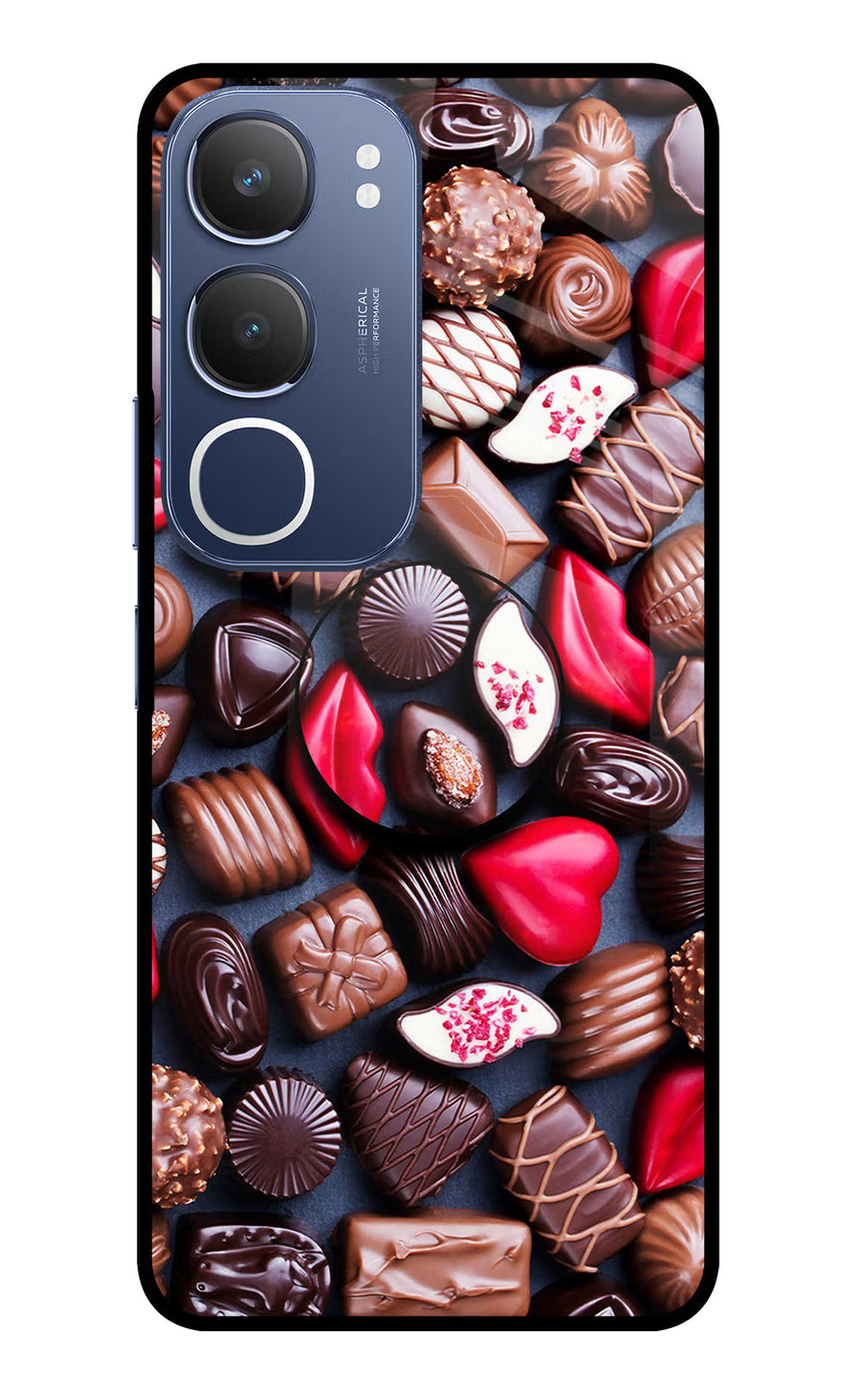 Chocolates Vivo Y29 5G Pop Case, Glass case