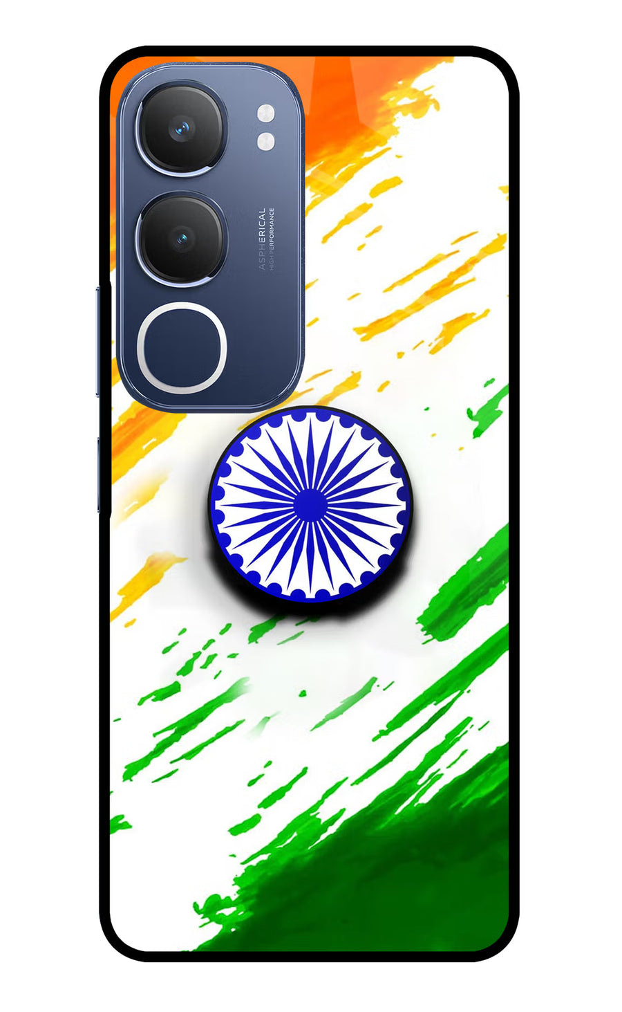 Indian Flag Ashoka Chakra Vivo Y29 5G Pop Case, Glass case