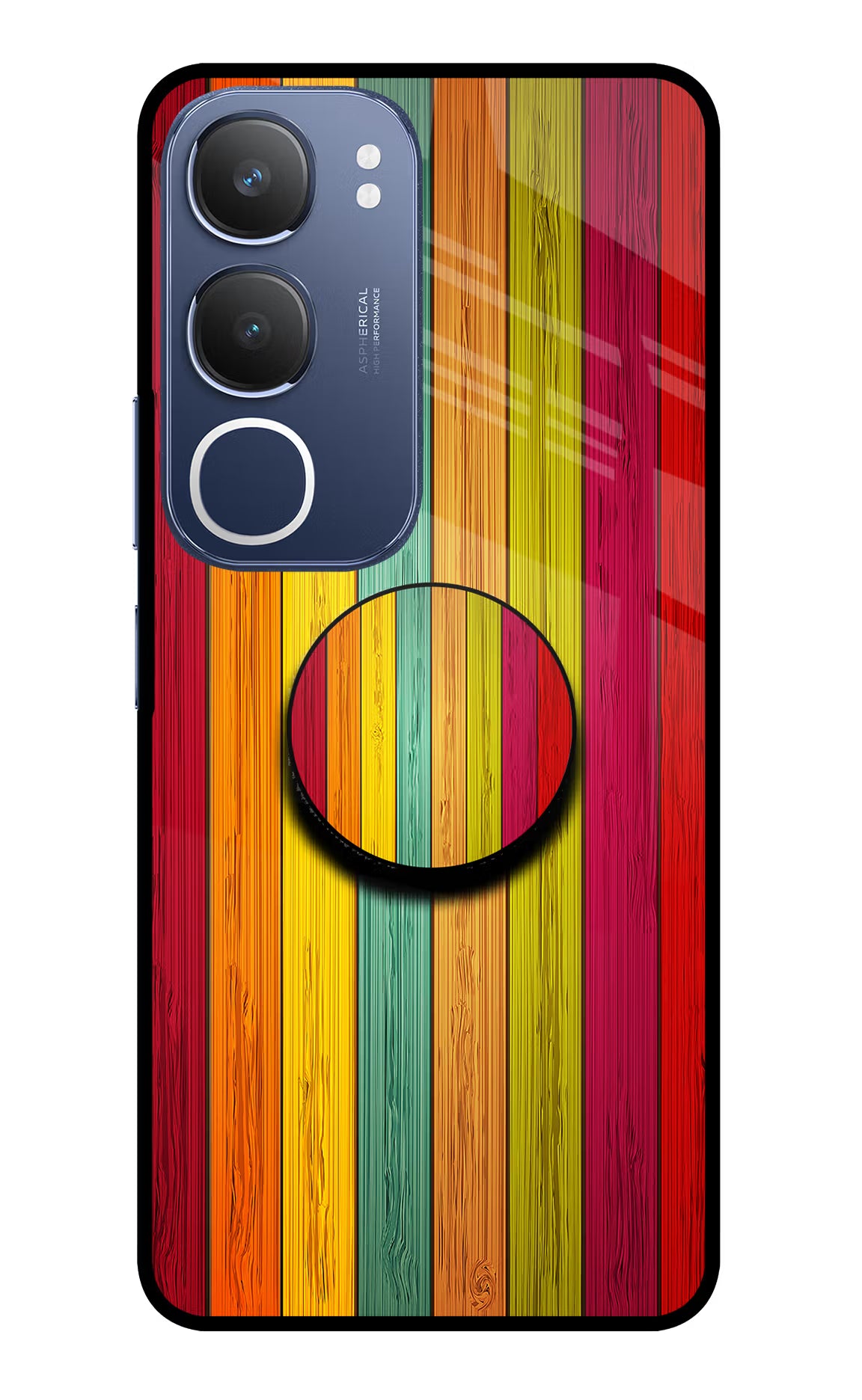 Multicolor Wooden Vivo Y29 5G Pop Case by Casekaro