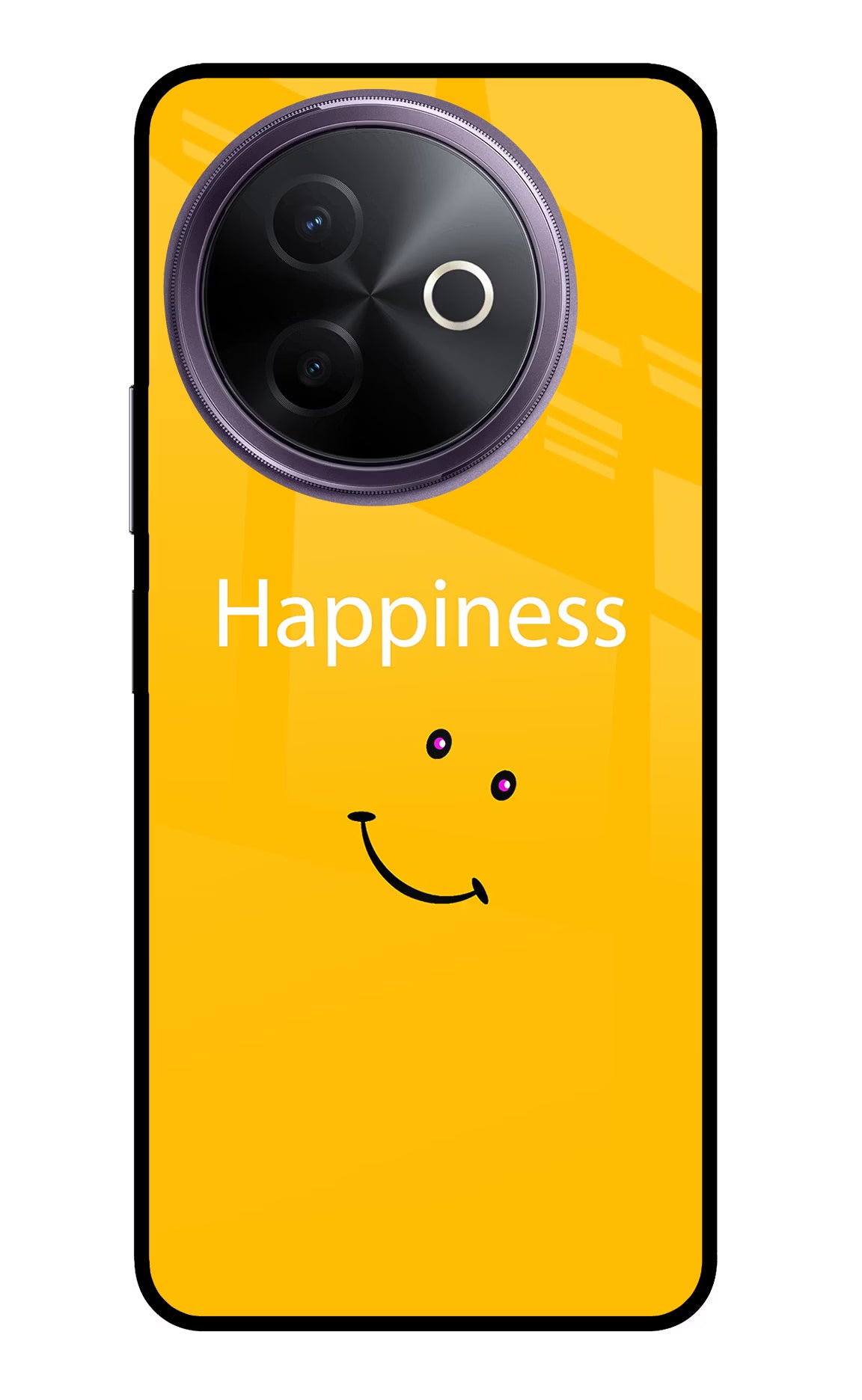 Happiness With Smiley Vivo Y39 5G Glass Case Back Cover by Casekaro