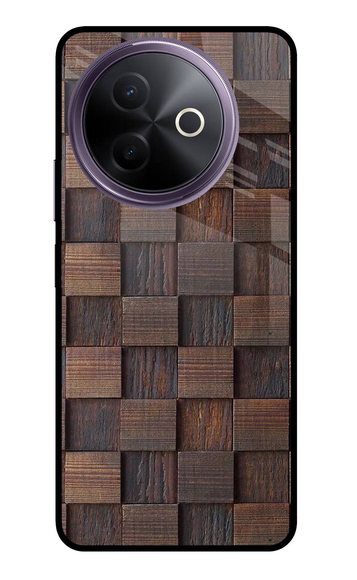 Wooden Cube Design Vivo Y39 5G Glass Case Back Cover by Casekaro