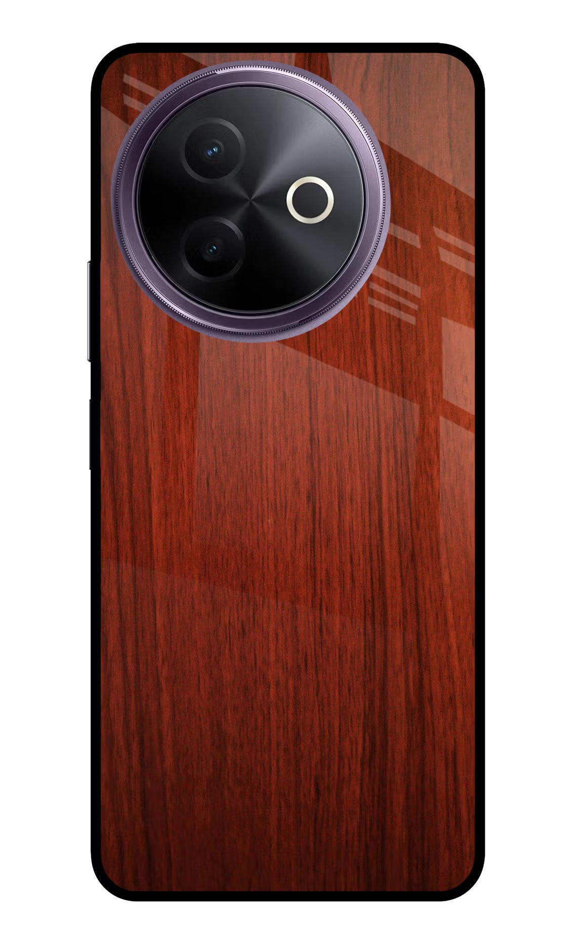 Wooden Plain Pattern Vivo Y39 5G Glass Case