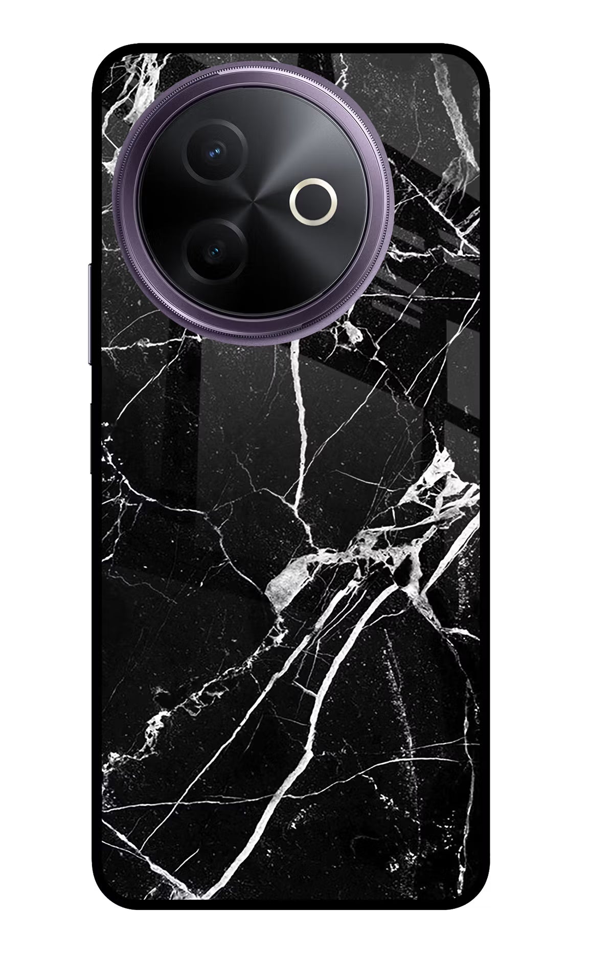 Black Marble Pattern Vivo Y39 5G Glass Case