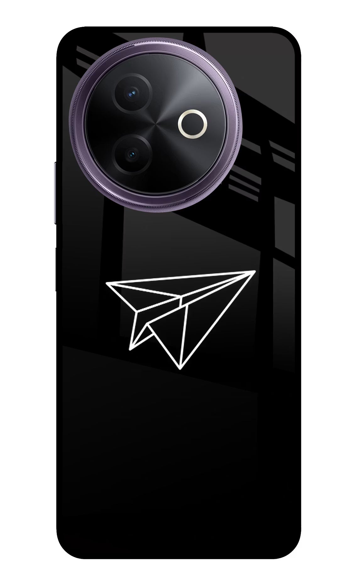 Paper Plane White Vivo Y39 5G Glass Case