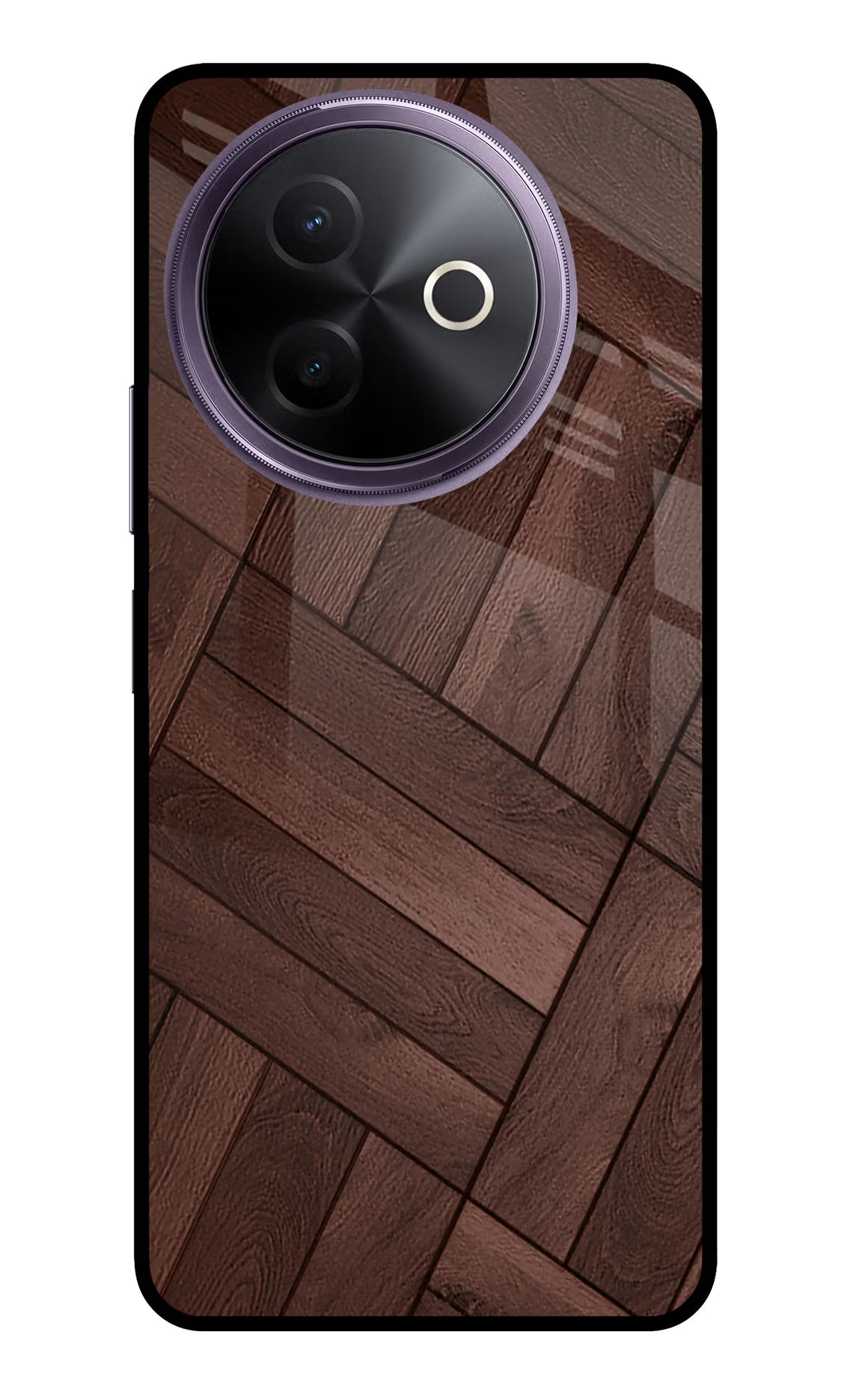 Wooden Texture Design Vivo Y39 5G Glass Case Back Cover by Casekaro