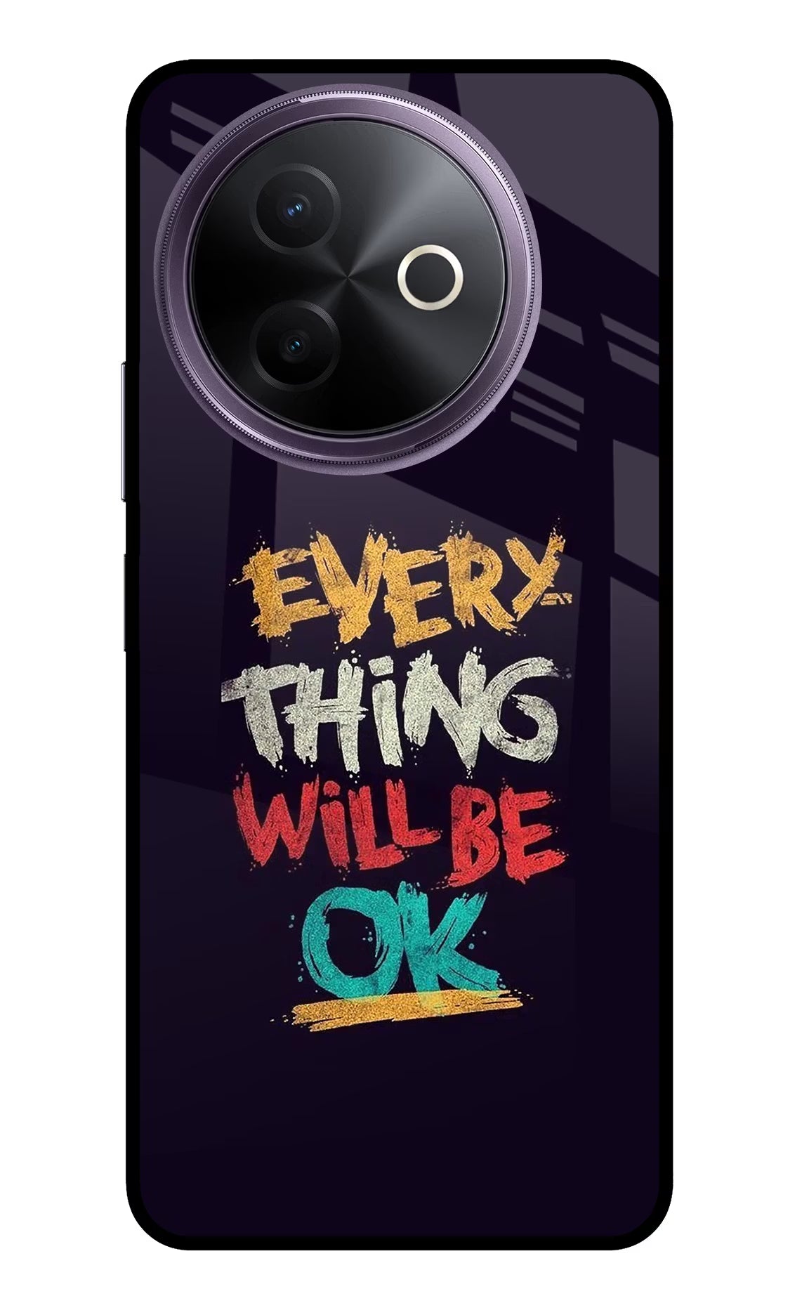 Everything Will Be Ok Vivo Y39 5G Glass Case Back Cover by Casekaro