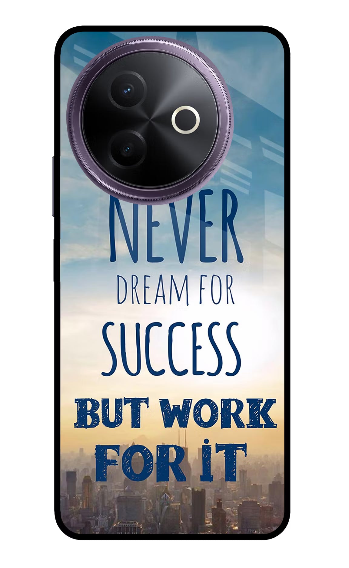 Never Dream For Success But Work For It Vivo Y39 5G Glass Case Back Cover by Casekaro