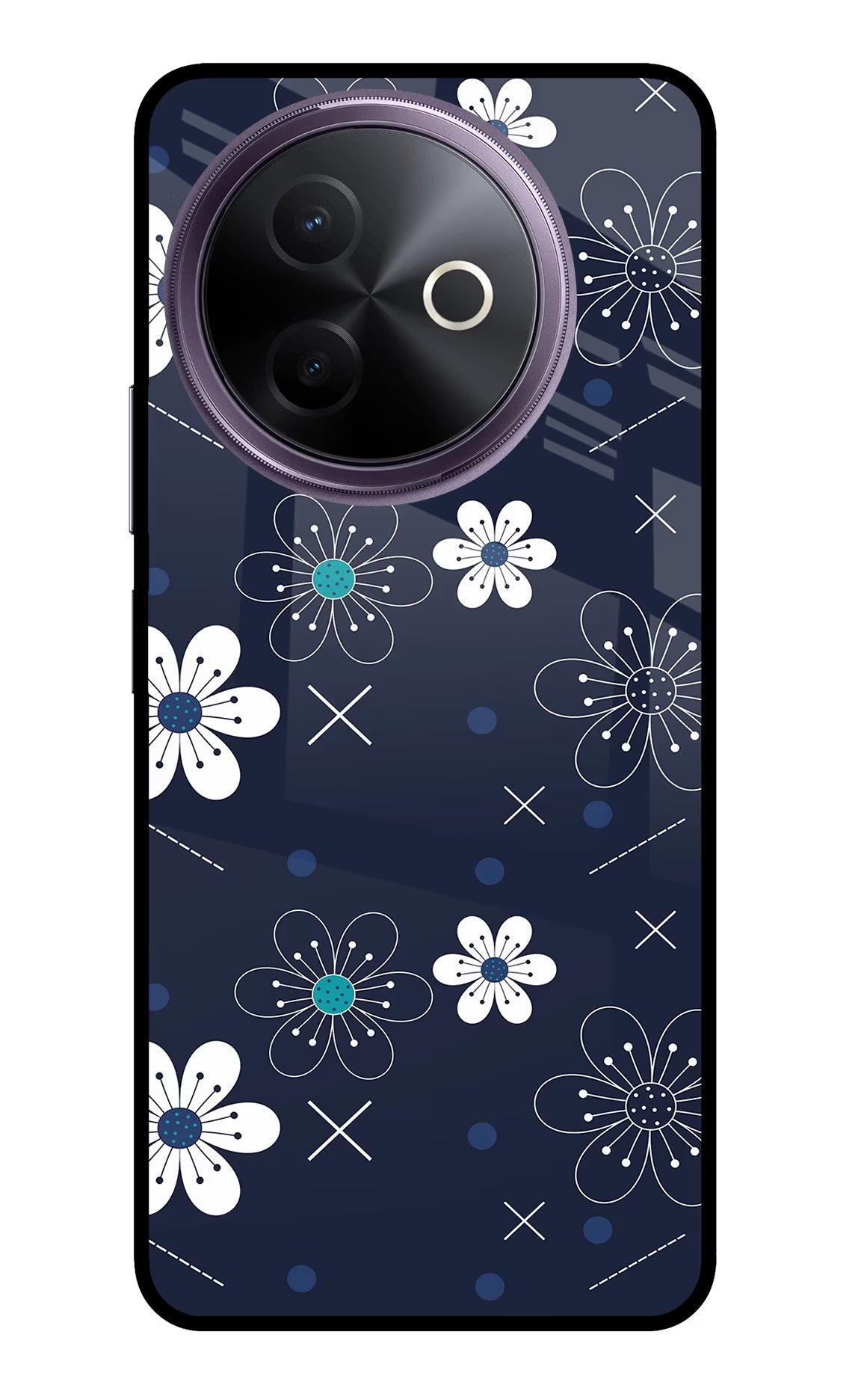 Flowers Vivo Y39 5G Glass Case Back Cover by Casekaro