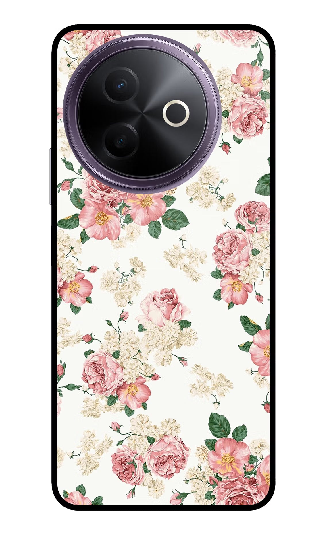 Flowers Vivo Y39 5G Glass Case Back Cover by Casekaro