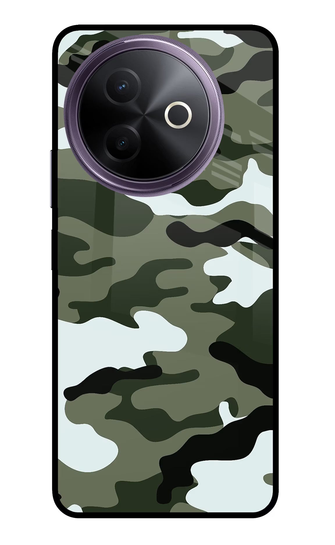 Camouflage Vivo Y39 5G Glass Case Back Cover by Casekaro