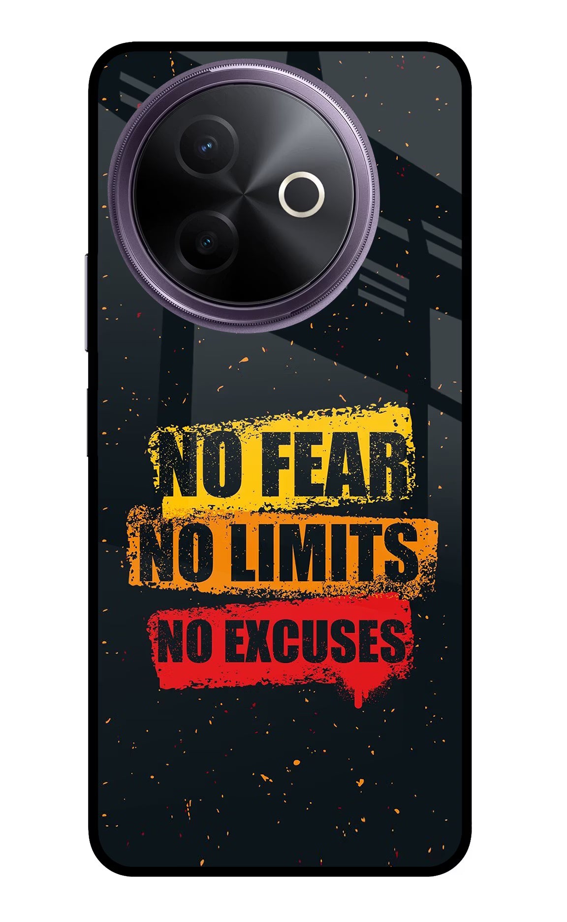 No Fear No Limits No Excuse Vivo Y39 5G Glass Case Back Cover by Casekaro