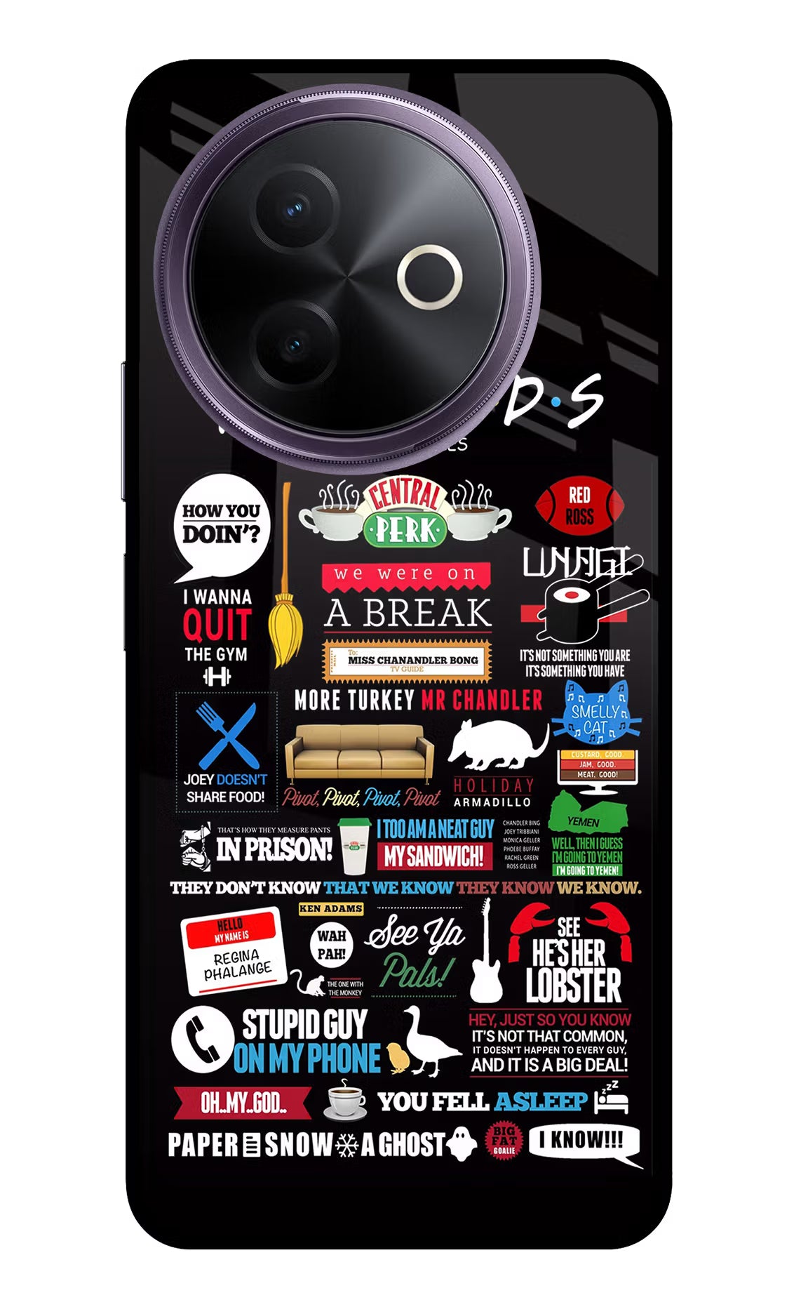 FRIENDS Vivo Y39 5G Glass Case Back Cover by Casekaro