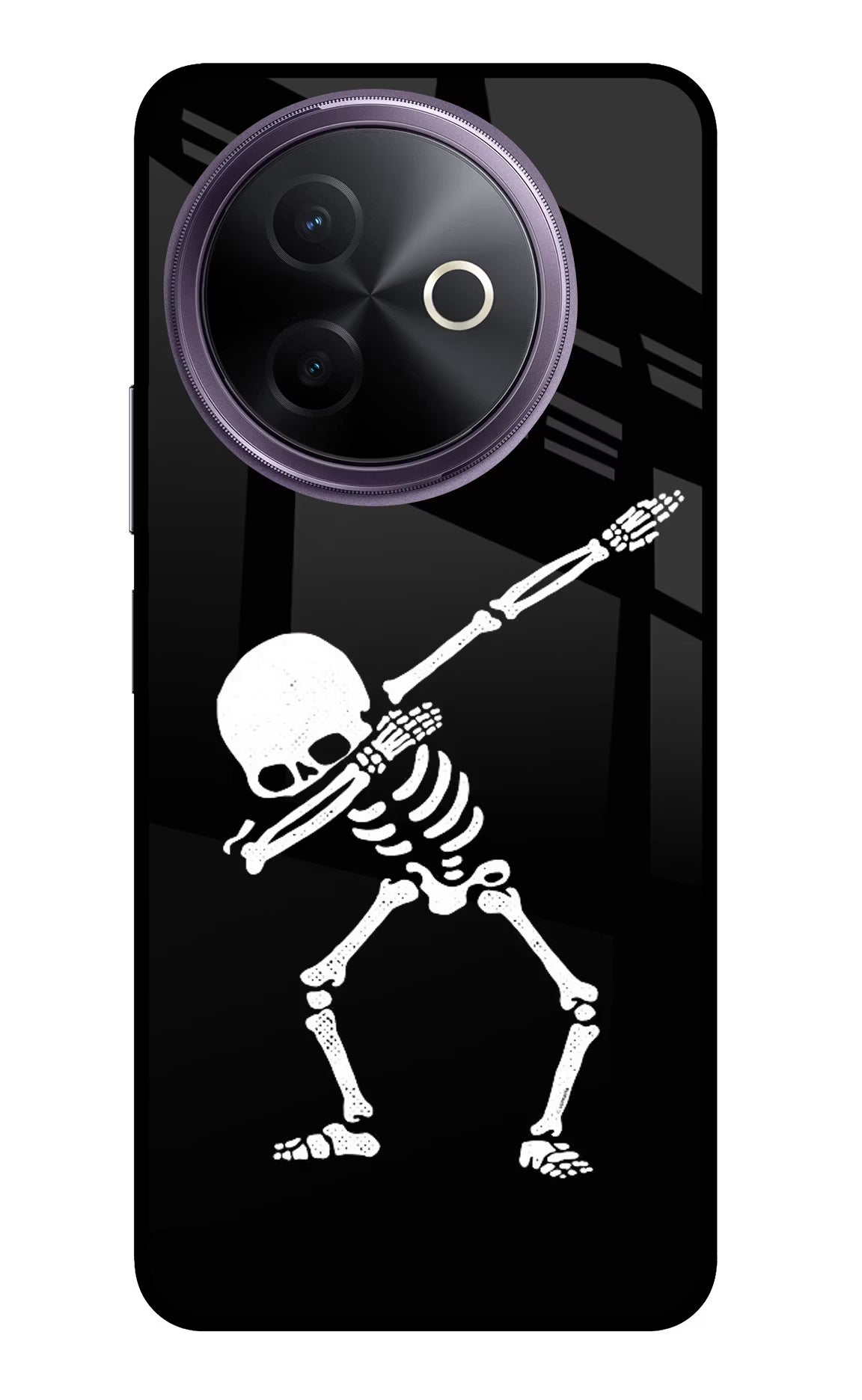 Dabbing Skeleton Art Vivo Y39 5G Glass Case