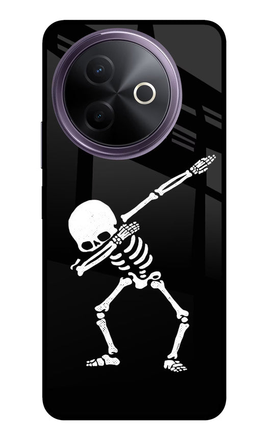 Dabbing Skeleton Art Vivo Y39 5G Glass Case