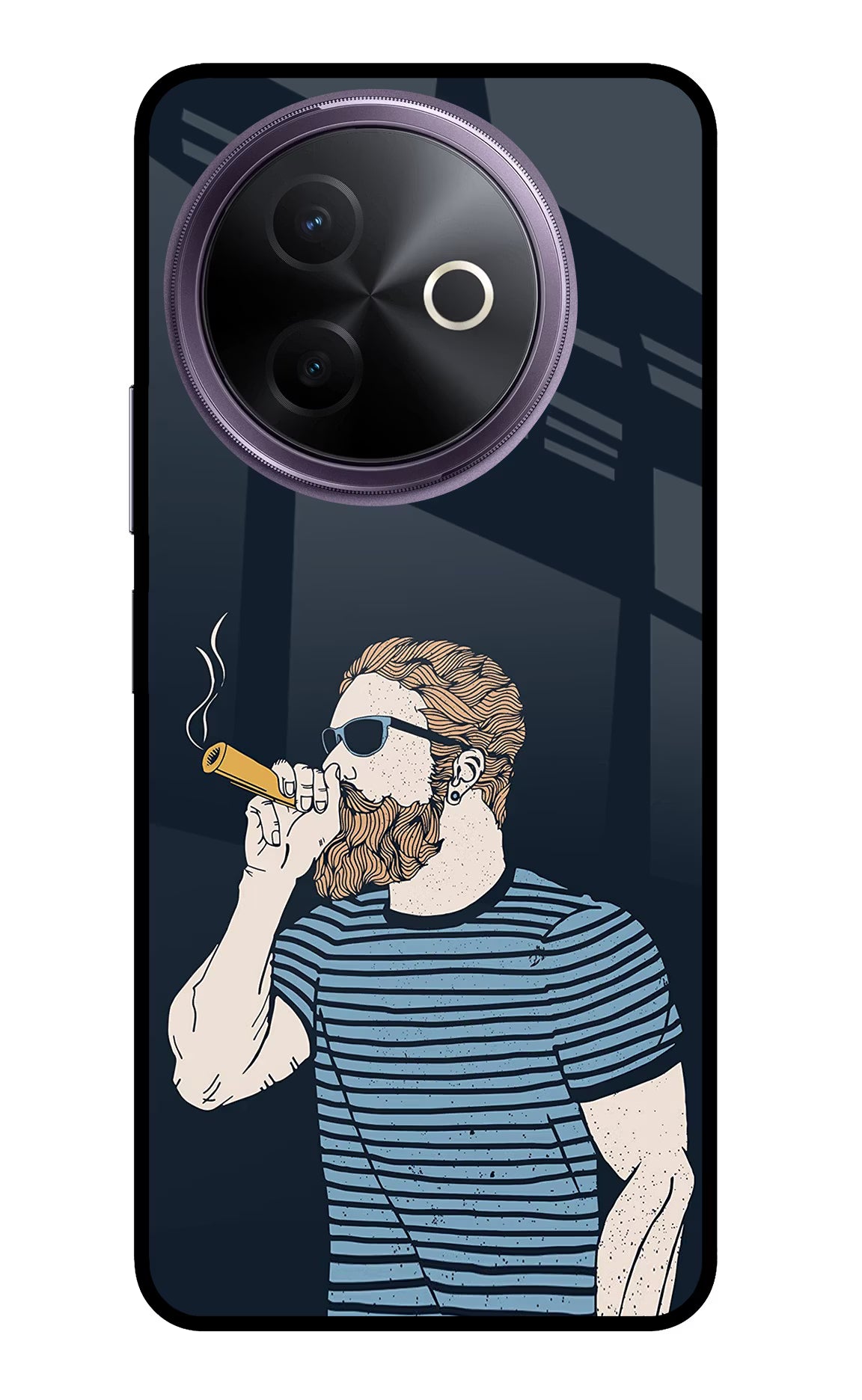 Smoking Vivo Y39 5G Glass Case Back Cover by Casekaro