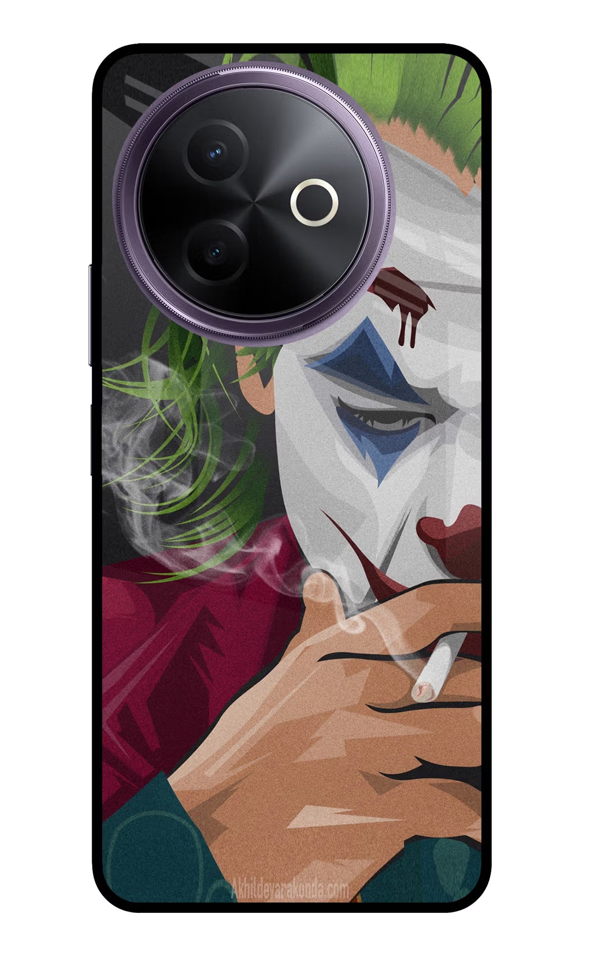 Joker Smoking Vivo Y39 5G Glass Case Back Cover by Casekaro