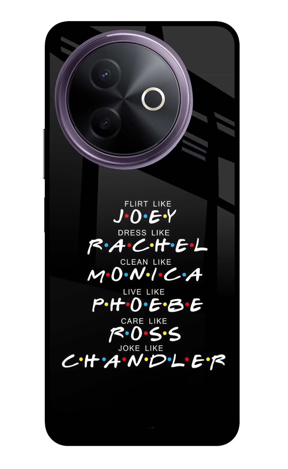 FRIENDS Character Vivo Y39 5G Glass Case Back Cover by Casekaro