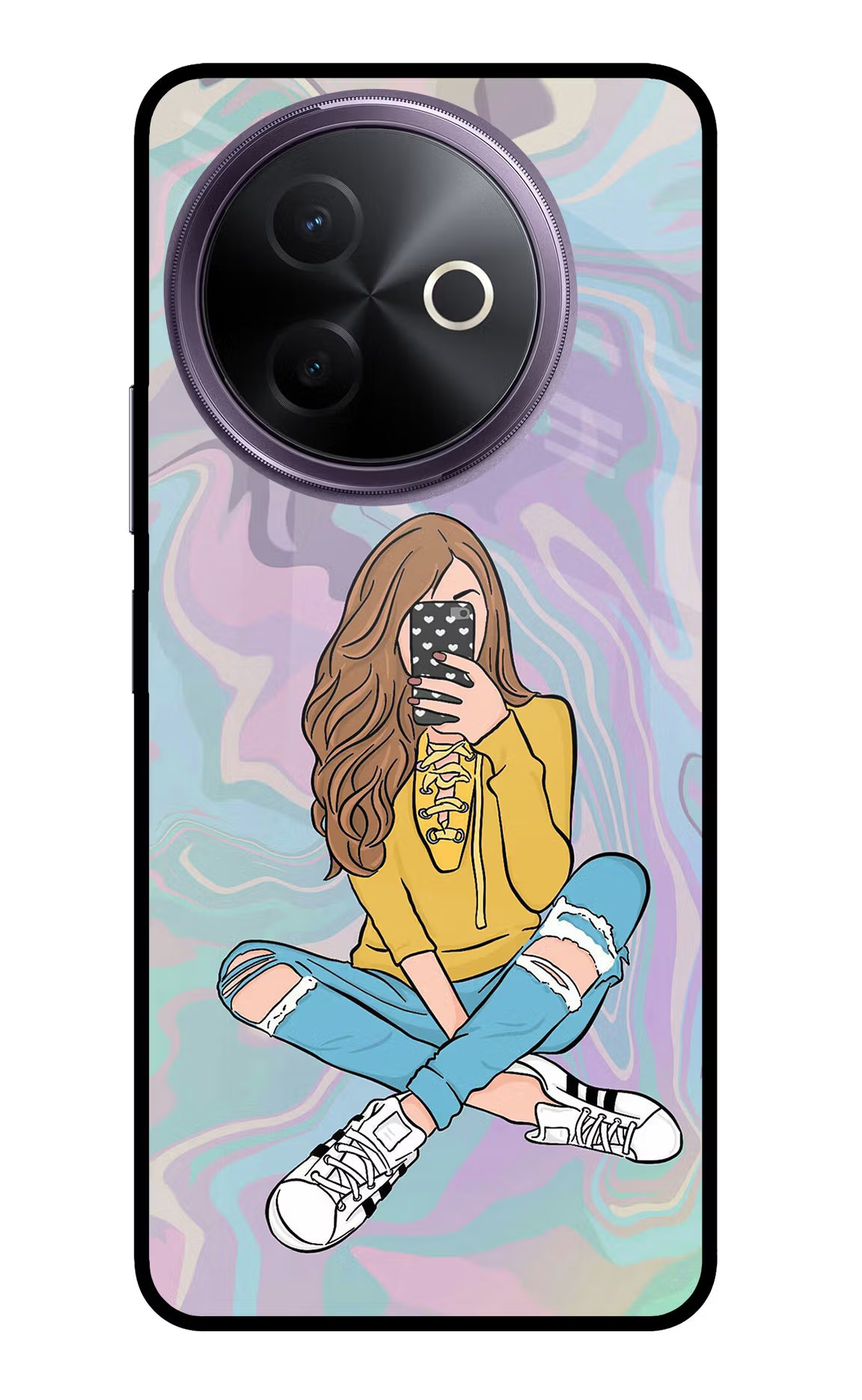 Selfie Girl Vivo Y39 5G Glass Case Back Cover by Casekaro