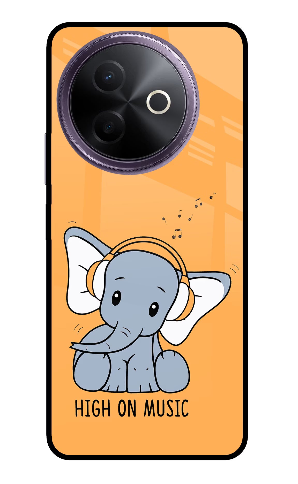 High On Music Vivo Y39 5G Glass Case Back Cover by Casekaro