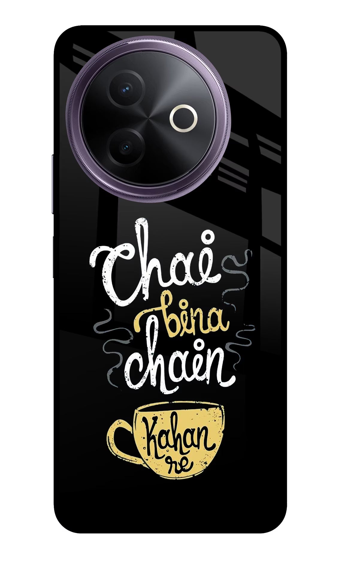 Chai Bina Chain Kaha Re Vivo Y39 5G Glass Case Back Cover by Casekaro