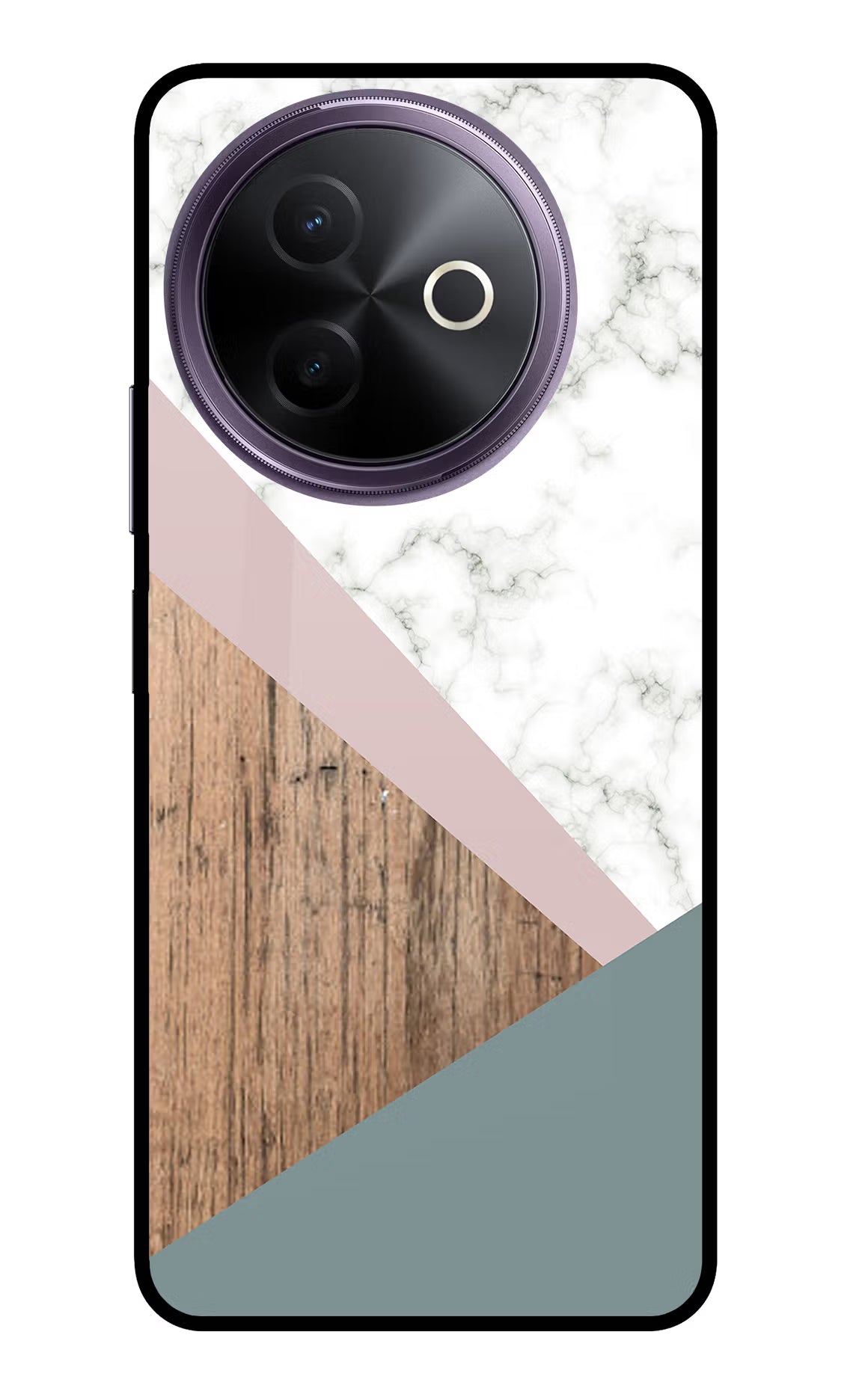Marble wood Abstract Vivo Y39 5G Glass Case