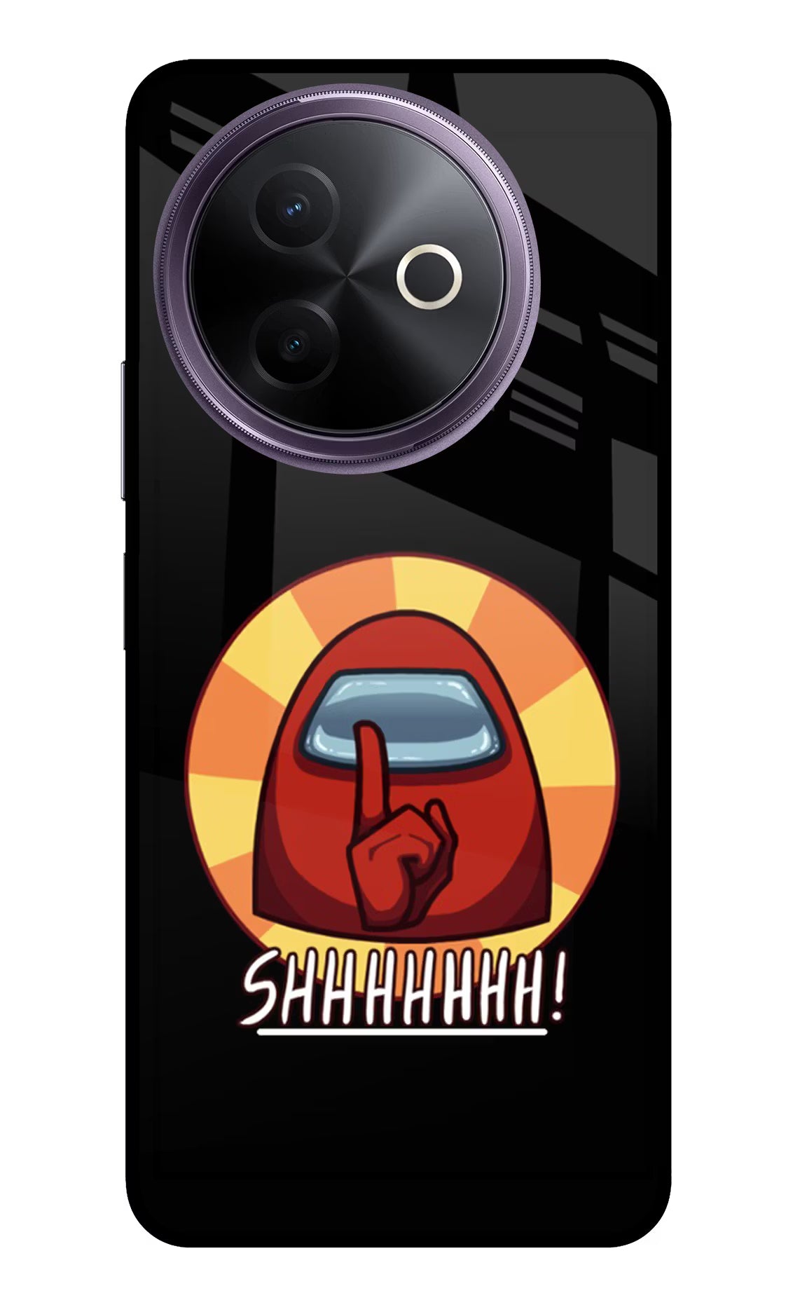 Among Us Shhh! Vivo Y39 5G Glass Case Back Cover by Casekaro