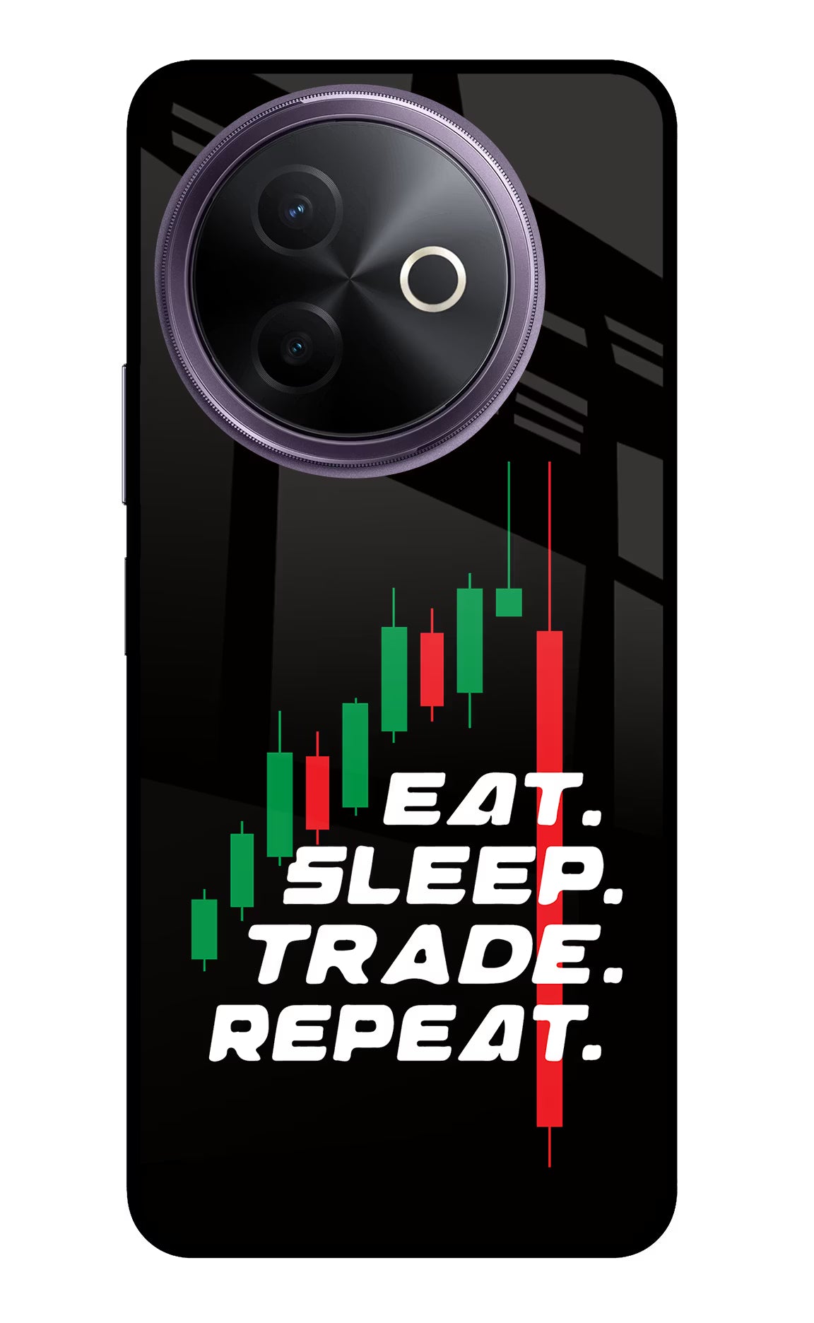 Eat Sleep Trade Repeat Vivo Y39 5G Glass Case