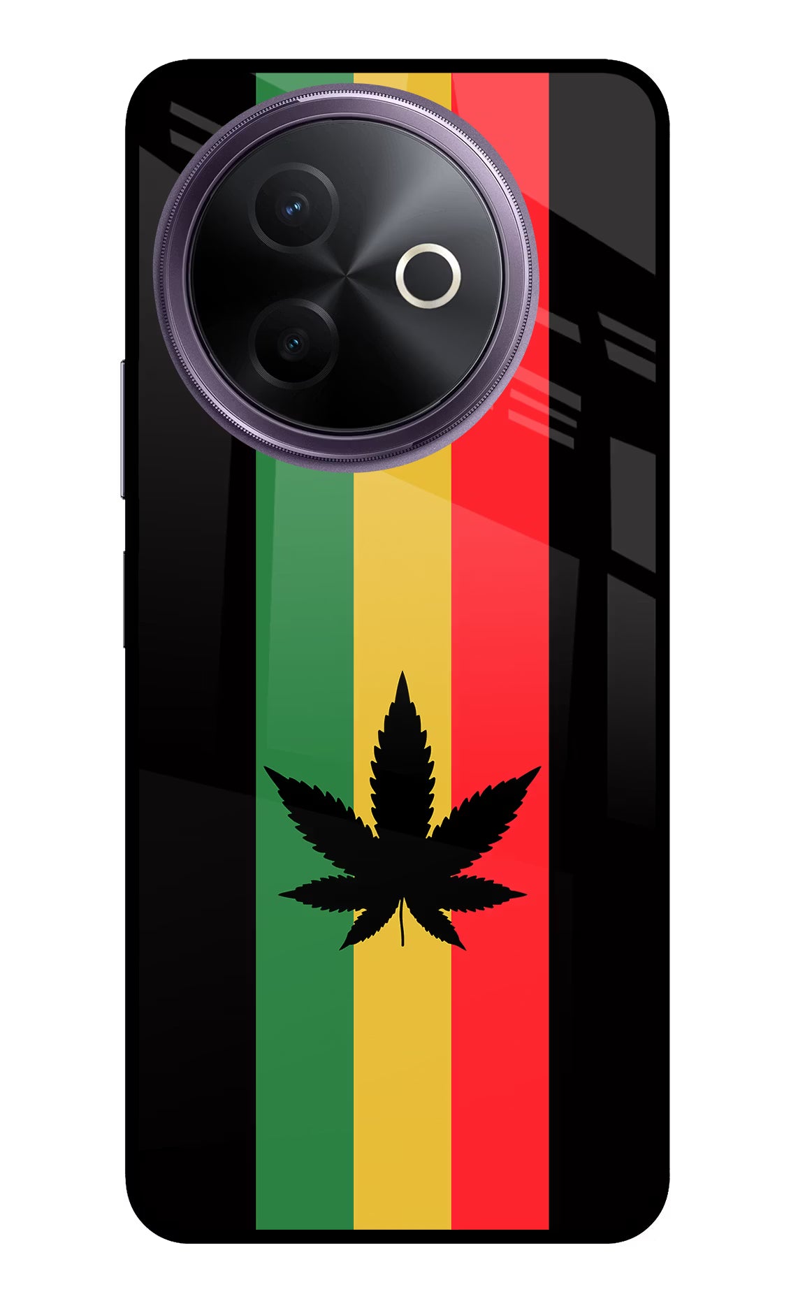 Weed Flag Vivo Y39 5G Glass Case Back Cover by Casekaro